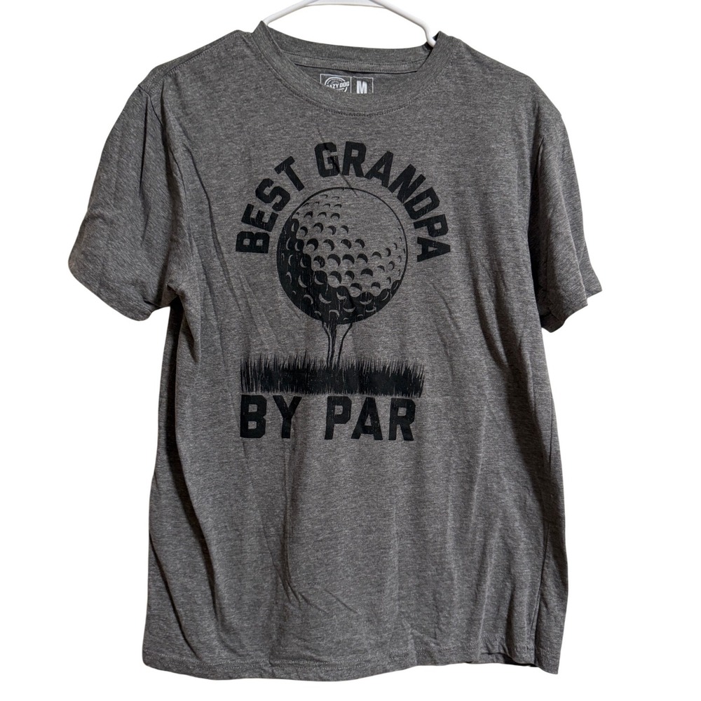Crazy Dog T-Shirts Mens Best Grandpa By Par Golf Graphic Tee Gray Medium